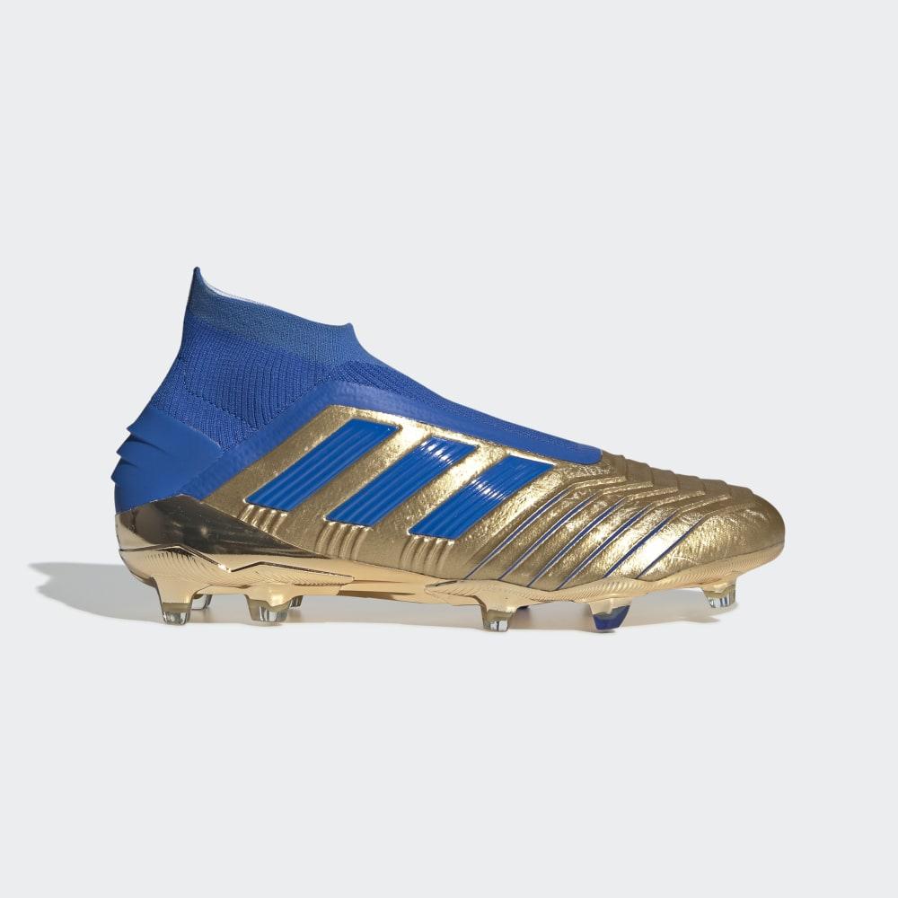 Adidas Men's Predator 19+ Firm Ground Football Boots Gold Metal/Blue/White Ireland F35610